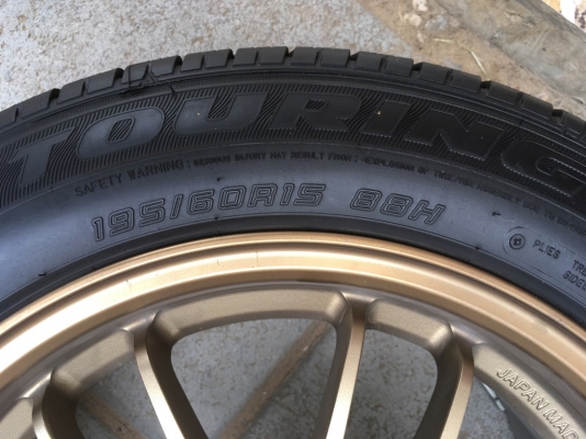 ล้อ re30 ขอบ15 กว้าง7 อ๊อฟบวก38 งาน TAW พร้อมยางปี 16 Dunlop Touring T1 195 60