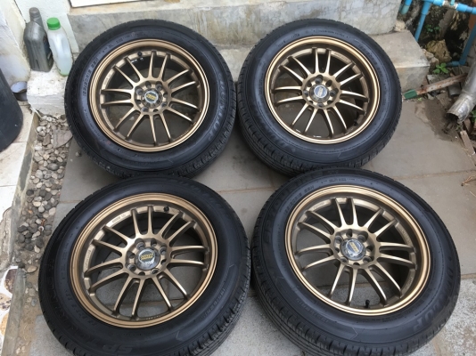 ล้อ re30 ขอบ15 กว้าง7 อ๊อฟบวก38 งาน TAW พร้อมยางปี 16 Dunlop Touring T1 195 60