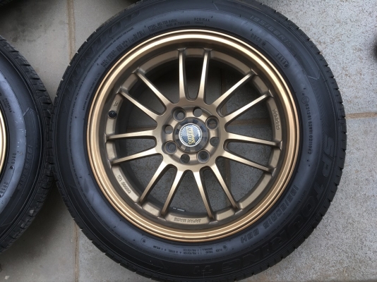 ล้อ re30 ขอบ15 กว้าง7 อ๊อฟบวก38 งาน TAW พร้อมยางปี 16 Dunlop Touring T1 195 60