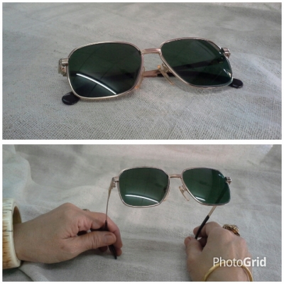 แว่นตาอเมริกันวินเทจ ยุค &#039;80s  ไททาเนียมบริสุทธิ์ + โกลด์ฟิลด์  Vintage MA handmade in USA