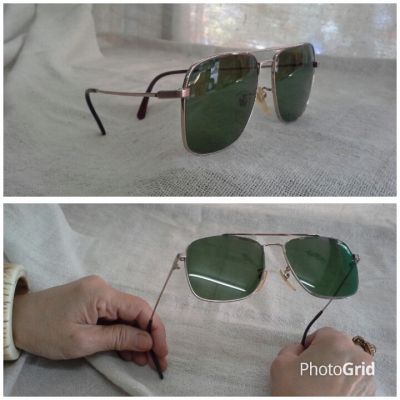 แว่นตาวินเทจผู้ดีอังกฤษ  งานทองเดินลาย  โมเดล &#039;คาราวาน-คานยาว&#039;  Vintage CAMBRIDGE handmade in Enqland
