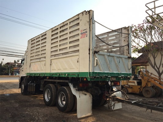 ขาย hino 344 ปี 56 ดั๊มพ์สามมิตร สเปค ดินหินทราย ลูกยาว 6.80 เมตร เดิมรั้ว 5 ซี่ต่อเพิ่ม 2 ซี่วิ่งน้ำตาล