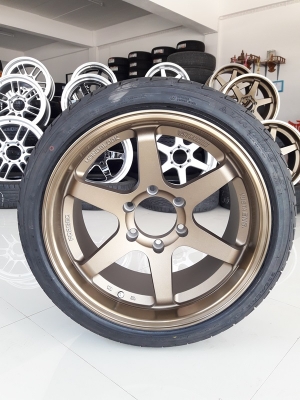 ล้อใหม่TE37 ขอบ18 6รู กว้าง9.5+10.5 ET30 พร้อมยางใหม่ 4 ล้อ