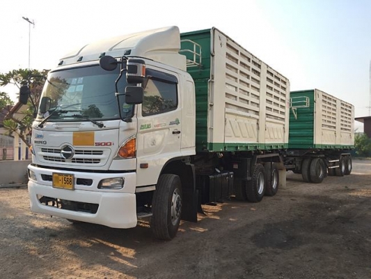 ขายรถพ่วง Hino เครื่อง 344 แรง ปลายปี 56 ดัมพ์สามมิตร ไฮสปรีด  เบรคแห้ง ทะเบียนพร้อม