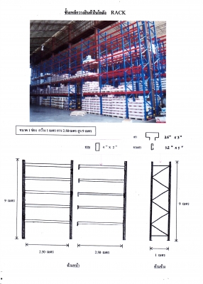 ชั้นเหล็กวางสินค้าในโกดัง RACK
