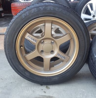 ล้อมือ2 TE37 ขอบ15 4รู100ยาง195/55/15 ปี 15  4 ล้อ