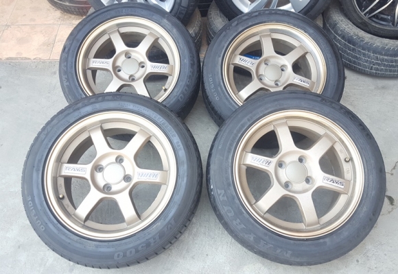 ล้อมือ2 TE37 ขอบ15 4รู100ยาง195/55/15 ปี 15  4 ล้อ