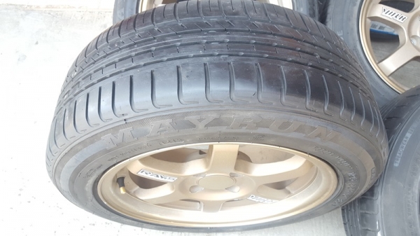 ล้อมือ2 TE37 ขอบ15 4รู100ยาง195/55/15 ปี 15  4 ล้อ