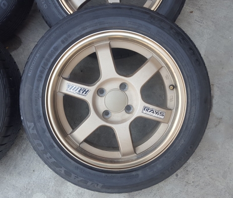 ล้อมือ2 TE37 ขอบ15 4รู100ยาง195/55/15 ปี 15  4 ล้อ