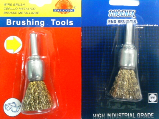 แปรงลวดพู่กันสีทองมีแกน