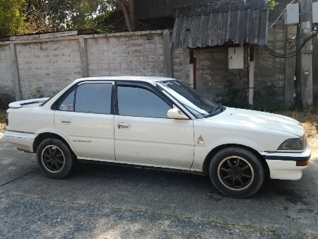 ขายรถยนต์ ปี88 โตโยต้า โคโรล่า รุ่นโดเรม่อน เครื่อง1600cc.4AFEหัวฉีด ติดแก๊ส เกียร์ธรรมดา แอร์เย็น ล้อแม็ก เครื่อง+แก๊ส ลงเล่มแล้ว ขายถูกๆตามสภาพ (ไม่ใช่แท็กซี+ไม่ใช่รถน้ำท่วม)