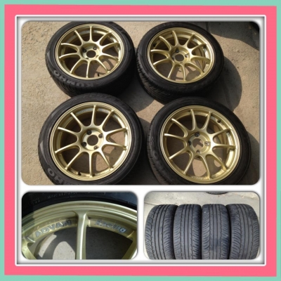 ขายแม็กมือ2 Advan RS สีทอง 4 รู100+ยางปี11 ราคา 12,500 บาทถูก