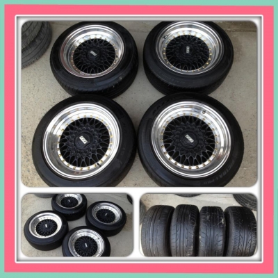 ขายแม็กมือ2 BBS ขอบ15 กว้าง8 ออฟ 15 +ยางปี10 11900 B ราคาถูก