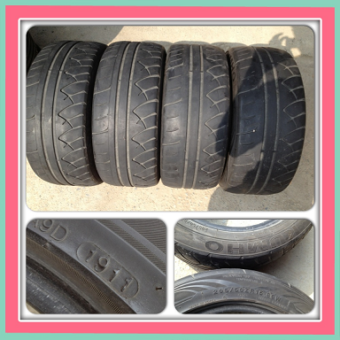 ขายยางซิ่ง ปี 11 Kumho KU-36 205-50-15 4 เส้น ราคา 4500 บาทถูก