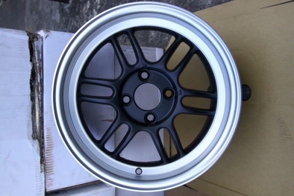 ล้อใหม่15 RPF1 กว้าง6.5 ออฟ38 4รู100 สีดำด้าน ขอบเงาด้าน ECO CAR ใส่ได้ไม่มีติด