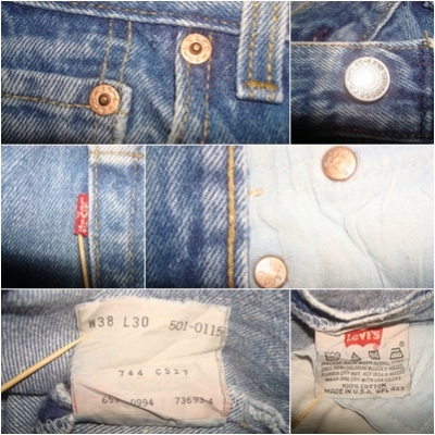 # 8663 # ยีนส์ Levi's 501 ผ้าทราย ของแท้ มือสอง เอว 38 ยาว 29 ตะเข็บสวยๆ made in usa