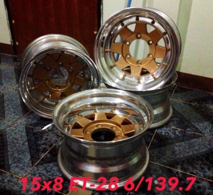 ล้อแม็ค 3 ชิ้นแท้ Enkei Apache-8 ขอบ 15x8 ใส่ 6 รูกระบะ สีทอง ขอบเงา ออฟลึก 4 นิ้ว สวยมากครับ ล้อแม็ค 3 ชิ้นแท้ Enkei Apache-8 ขอบ 15x8 ใส่ 6 รูกระบะ สีทอง ขอบเงา ออฟลึก 4 นิ้ว สวยมากครับ