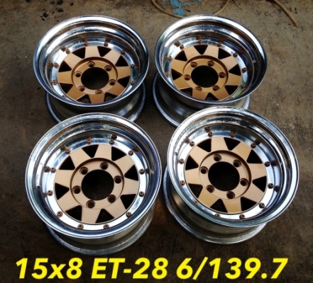 ล้อแม็ค 3 ชิ้นแท้ Enkei Apache-8 ขอบ 15x8 ใส่ 6 รูกระบะ สีทอง ขอบเงา ออฟลึก 4 นิ้ว สวยมากครับ ล้อแม็ค 3 ชิ้นแท้ Enkei Apache-8 ขอบ 15x8 ใส่ 6 รูกระบะ สีทอง ขอบเงา ออฟลึก 4 นิ้ว สวยมากครับ