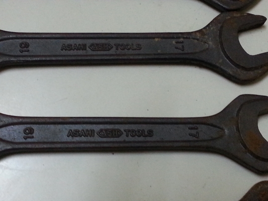 ขายประแจปากตายเบอร์17-19 มิลรุ่นเก่ายี่ห้อASAHIปากสองชั้นของญี่ปุ่นแท้ๆ ขายถูกมาก ขายประแจปากตายเบอร์17-19 มิลรุ่นเก่ายี่ห้อASAHIปากสองชั้นของญี่ปุ่นแท้ๆ ขายถูกมาก