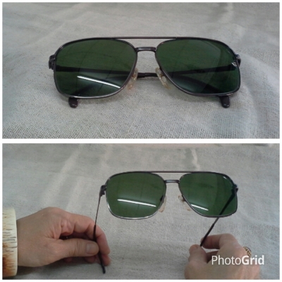 แว่นตาไททาเนียมบริสุทธิ์สายพันธุ์อัสซูรีย์ ยุค '90s  Authentic SERGIO TACCHINI handmade in Japan  บิ๊กไซซ์!