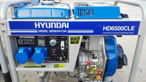 ** SOLD ** เครื่องปั่นไฟ HYUNDAI DIESEL 10 HP รุ่น HD6500CLE/5KW ของใหม่ 100\% ไม่เคยใช้งาน