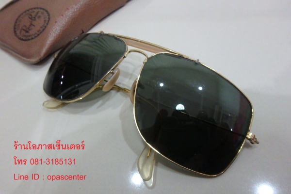 แว่นกันแดด RAYBAN USA กรอบทอง 62-14 สีดำ ของแท้ มีกล่อง ส่งฟรี
