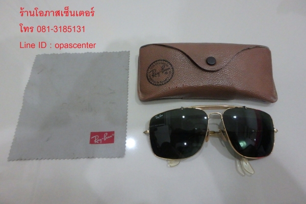 แว่นกันแดด RAYBAN USA กรอบทอง 62-14 สีดำ ของแท้ มีกล่อง ส่งฟรี