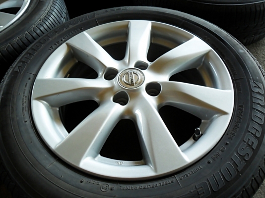 แม็กขอบ15 แท้ 4รู100 ยางบริดสโตน ลงพื้นปี14 ดอกหนา ล้อละ1400