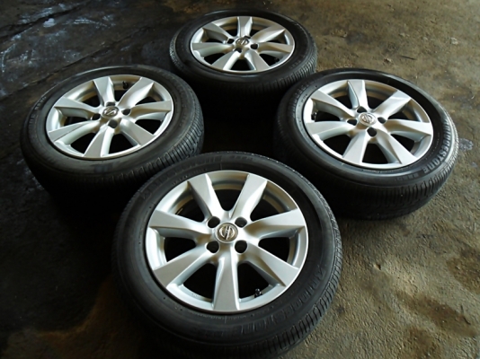 แม็กขอบ15 แท้ 4รู100 ยางบริดสโตน ลงพื้นปี14 ดอกหนา ล้อละ1400