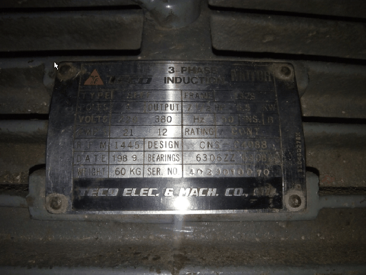 ขายด่วนมอเตอร์7.5HP TECO 3-PHASE ขายด่วนมอเตอร์7.5HP TECO 3-PHASE
