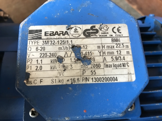 ขายปั้มน้ำหอยโข่งหัวสแตนเลส Ebara 1.5HP. 380V สภาพของใหม่เก่าเก็บ ไม่เคยต่อไฟ พร้อมใช้งาน ขายปั้มน้ำหอยโข่งหัวสแตนเลส Ebara 1.5HP. 380V สภาพของใหม่เก่าเก็บ ไม่เคยต่อไฟ พร้อมใช้งาน