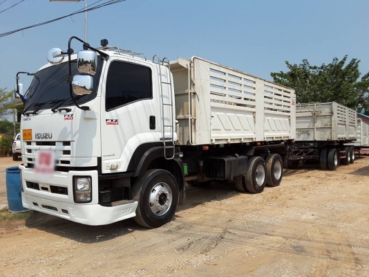 ขายรถพ่วง ISUZU เครื่อง 360 แรง ปี 56 กระบะดัมพ์สามมิตร ลูก 3 เพลาแท้ ทะเบียนพร้อม