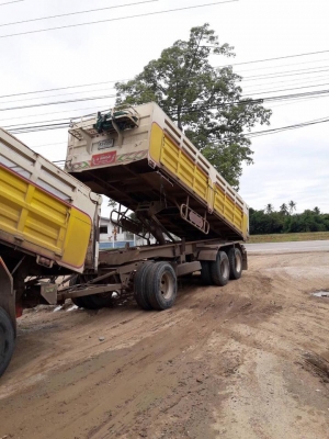 ขายรถพ่วงดัมพ์ Hino เครื่อง 344 แรง ปี 54 กระบะอู่ซีทีทรัค ลูก 3 เพลาแท้ ทะเบียนพร้อม