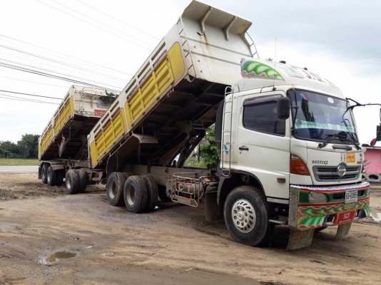 ขายรถพ่วงดัมพ์ Hino เครื่อง 344 แรง ปี 54 กระบะอู่ซีทีทรัค ลูก 3 เพลาแท้ ทะเบียนพร้อม