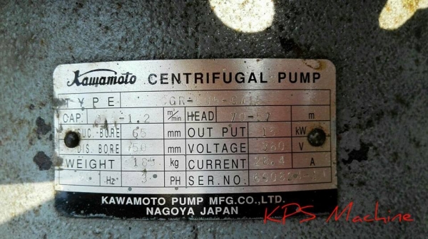 ** SOLD ** ปั้มน้ำหัวสแตนเลสญี่ปุ่น Kawamoto 20 HP 380V Hmax 70 m ลงตู้สวยๆพร้อมใช้