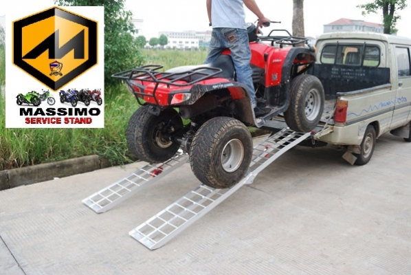 บันไดอลูมิเนียมสำหรับนำมอเตอร์ไซค์ขึ้นรถกระบะเพื่อขนย้าย2,500บ.