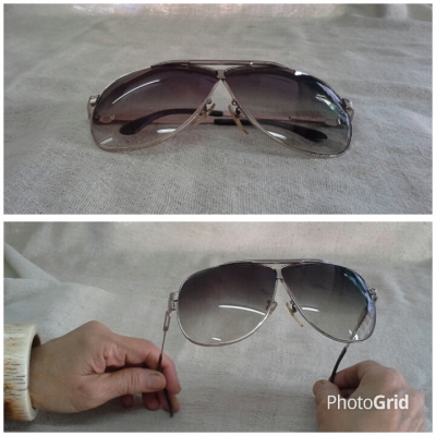 แว่นตาเฟรนช์วินเทจ ยุค &#039;80s  โมเดลนักบิน &#039;หยดน้ำตา&#039;  Vintage LANCEL Paris handmade in France  บิ๊กไซซ์!