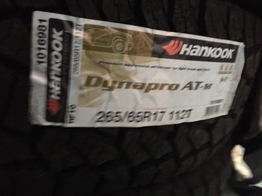 ยางใหม่ Hankook Dynapro AT-M ปี 16 ขนาด 265-65R17