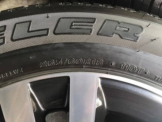 ยางใหม่ 265-60-18 ป้ายแดง บริดสโตน