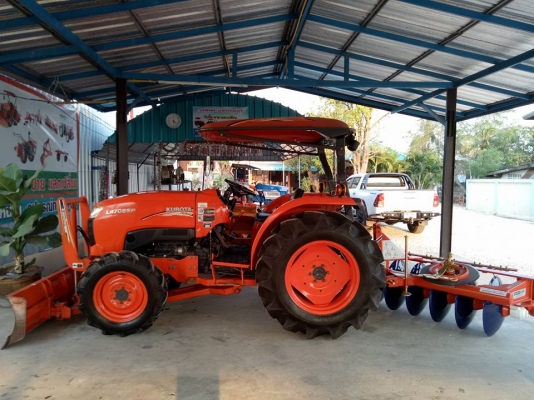 คูโบต้า L4708SP 4 WD รถเกรด AAA  ทำงาน 416 ชั่วโมง ใบมีดดันหน้าตราช้าง ผานหลังใหม่ 6X24 CMT