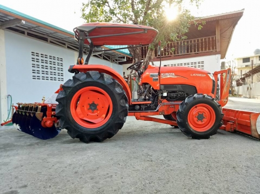 คูโบต้า L4708SP 4 WD รถเกรด AAA  ทำงาน 416 ชั่วโมง ใบมีดดันหน้าตราช้าง ผานหลังใหม่ 6X24 CMT
