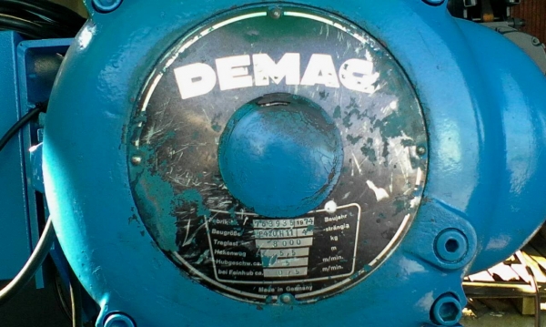 ขายรอกสลิงไฟฟ้า Demag ขนาด 8ตัน ขายราคา5 ตัน ยกสูง 6 เมตร ความเร็ว 1 สปีด วิ่ง 4 ทิศทาง *** ราคา 175