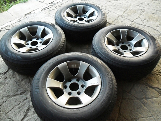 แม็กกระบะขอบ15 เอนไกแท้ 6รู139 ยางบริดสโตน 215-70-15 ดอกหนา แม็กกระบะขอบ15 เอนไกแท้ 6รู139 ยางบริดสโตน 215-70-15 ดอกหนา