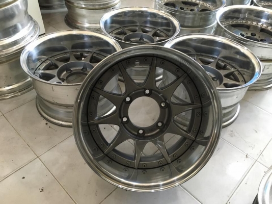 ขายล้อ ENKEI HR385 2 ชิ้นแท้ 15x8.5 ลบ35 6รูกระบะ ลึกๆ ประมูลญี่ปุ่น