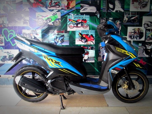 ( ผ่อนได้ ดาวน์ 4,900 )MIO 125 i mx สีฟ้าดำ รุ่นล้อแมกซ์ลายใหม่  33900