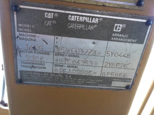 ขาย 2,350,000 บาท CATTERPILAR 140G ชีเรียล 5MD001773  เครื่องดี รับบไฮโดลิก ทำงานสมบูรฯ เอกสารเล่มทะเบียน  รถอยู่ จ.ร้อยเอ็ด โทร&amp;ไอดีไลน์ 0610710295
