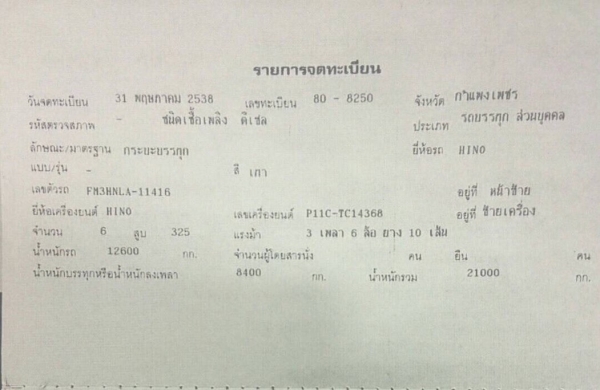 พ่วง 18 ล้อ HINO 3H เครื่อง P11C 320 แรง กระบะเหล็ก-ดั้ม / รถพร้อมใช้ 1.3 ล้าน
