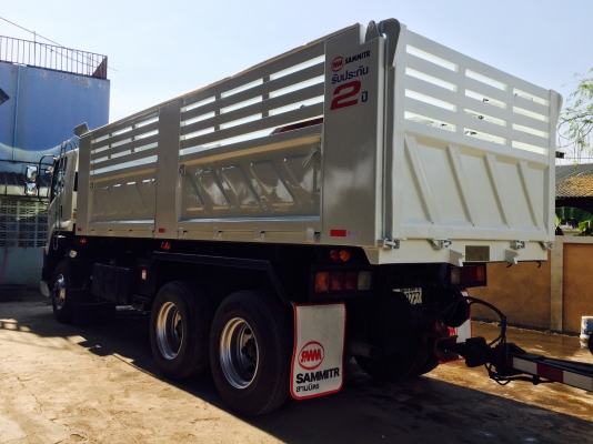 ขายรถพ่วง 22 ล้อ ISUZU เครื่อง 360 แรง ปี 56 กระบะดัมพ์สามมิตร ลูก 3 เพลาแท้ ทะเบียนพร้อม