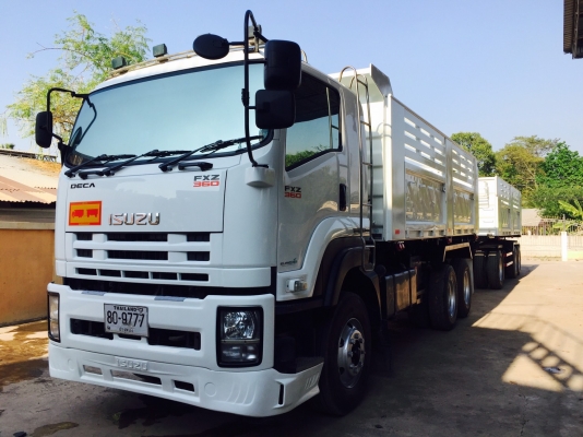 ขายรถพ่วง 22 ล้อ ISUZU เครื่อง 360 แรง ปี 56 กระบะดัมพ์สามมิตร ลูก 3 เพลาแท้ ทะเบียนพร้อม