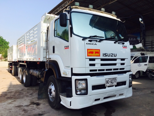 ขายรถพ่วง 22 ล้อ ISUZU เครื่อง 360 แรง ปี 56 กระบะดัมพ์สามมิตร ลูก 3 เพลาแท้ ทะเบียนพร้อม